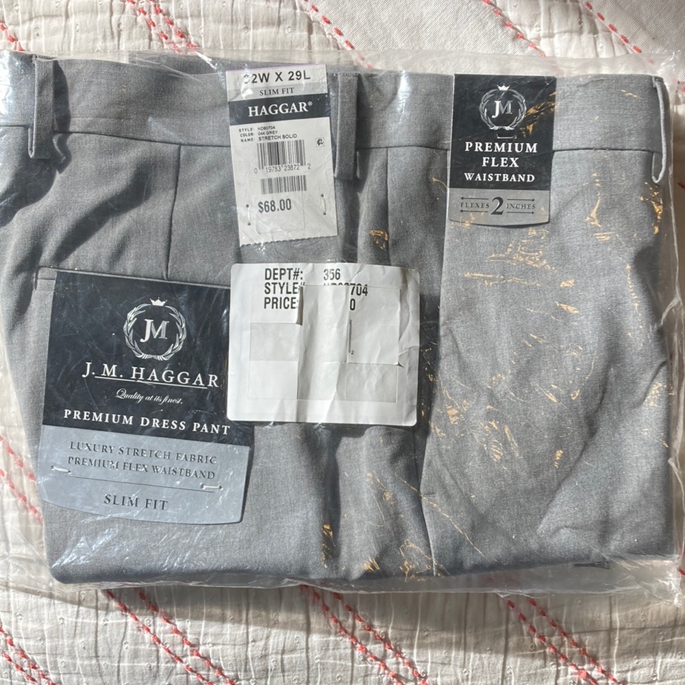 Haggar slim fit grey dress pants